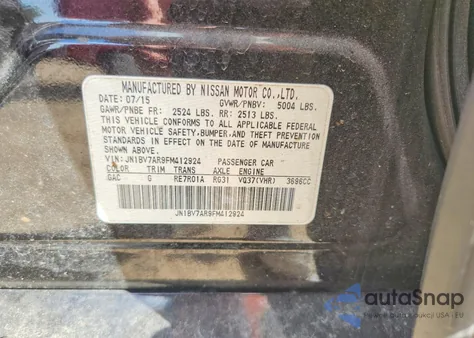 2015 Infiniti Q50 Premium из США, поврежденный, VIN JN1BV7AR9FM412924